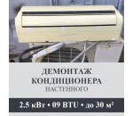 Демонтаж настенного кондиционера Axioma до 2.5 кВт (09 BTU) до 30 м2